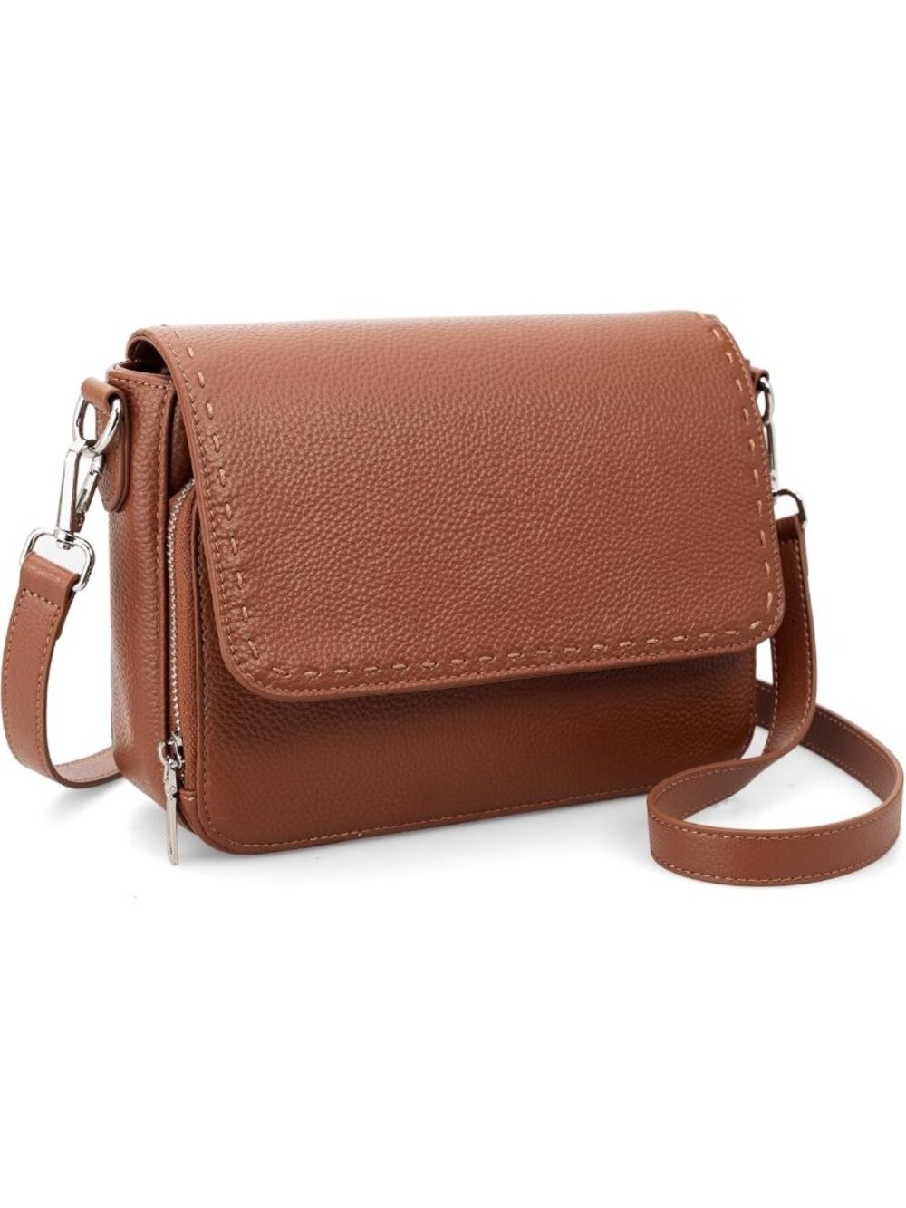 Stylish Genuine Leather Crossbody Bag for Women with RFID Wallet - Medium Travel
